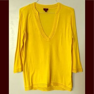 Talbots lightweight yellow V neck